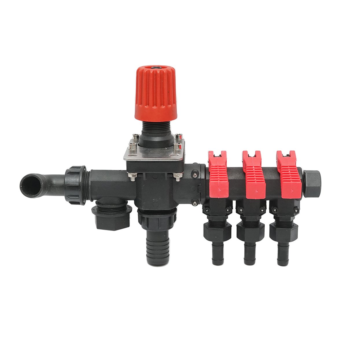 Distribuitor cu 3 cai si manometru cu glicerina pentru erbicidator (compatibil model polonez)